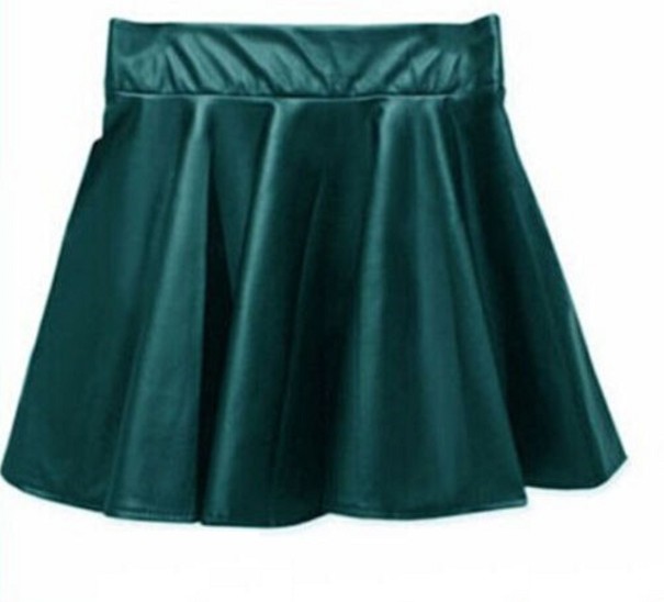 Dámska kožená mini sukňa zelená L