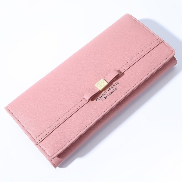 Dámská kožená peněženka s mašlí M414 růžová