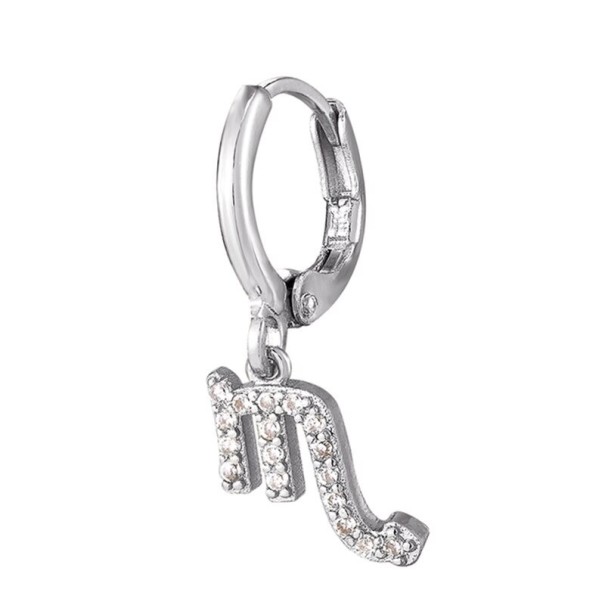 Dámska kruhová náušnice so znamením zverokruhu strieborná 9