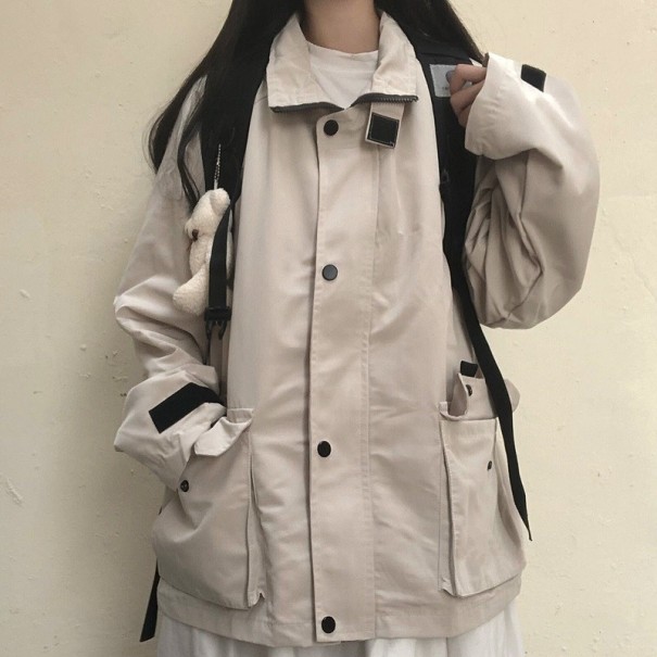 Damska kurtka oversize P1661 szary M