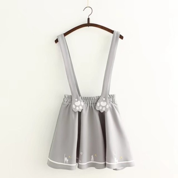 Dámska laclové sukňa s mačacím vzorom sivá