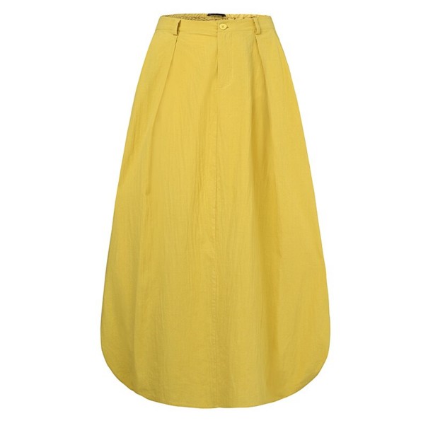 Dámská maxi sukně s kapsami G144 žlutá 4XL