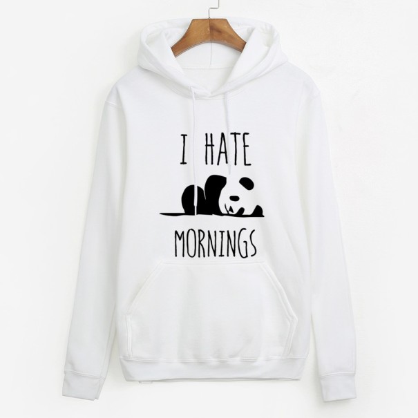 Dámská mikina I HATE MORNINGS bílá XS