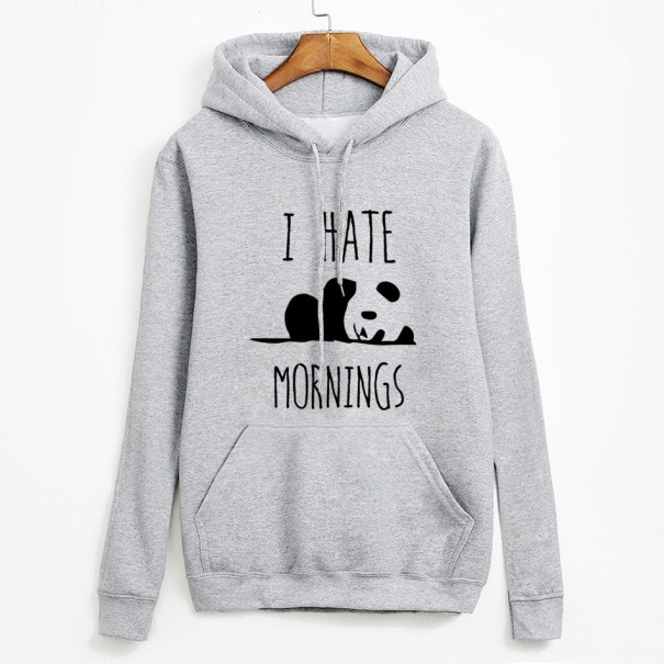Dámska mikina I HATE MORNINGS sivá L