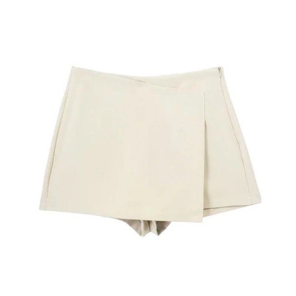 Dámská mini asymetrická sukně s vysokým pasem Elegantní krátká sukně do města Stylová sukně na večírek Moderní streetwear móda krémová XS
