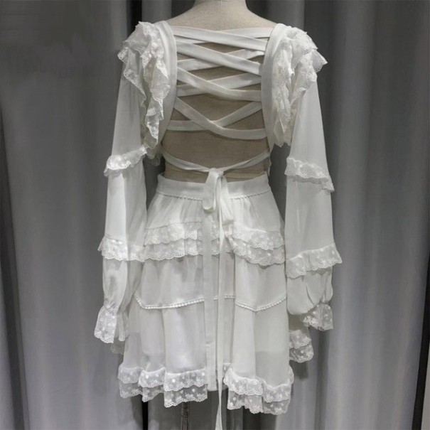 Damska mini sukienka z rękawami M 5