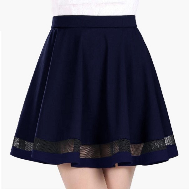 Dámska mini sukňa A1126 tmavo modrá L