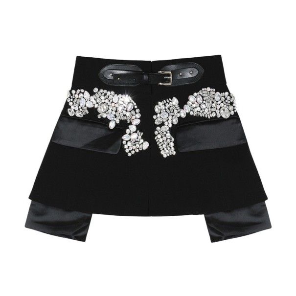 Dámska mini sukňa s kamienkami čierna XS