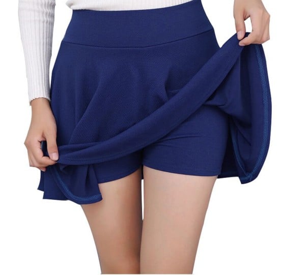 Dámská mini sukně s kraťasy A1008 tmavě modrá XL