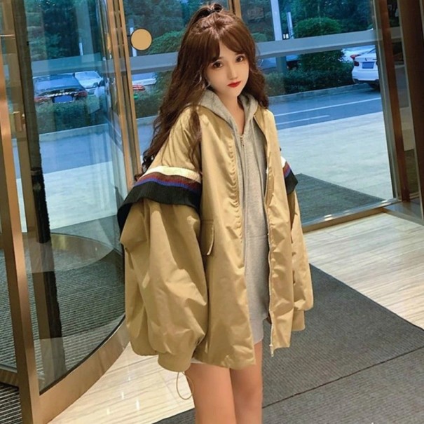 Dámská oversize bunda P1516 khaki L