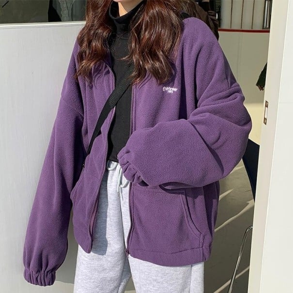 Dámská oversize mikina P1458 fialová L