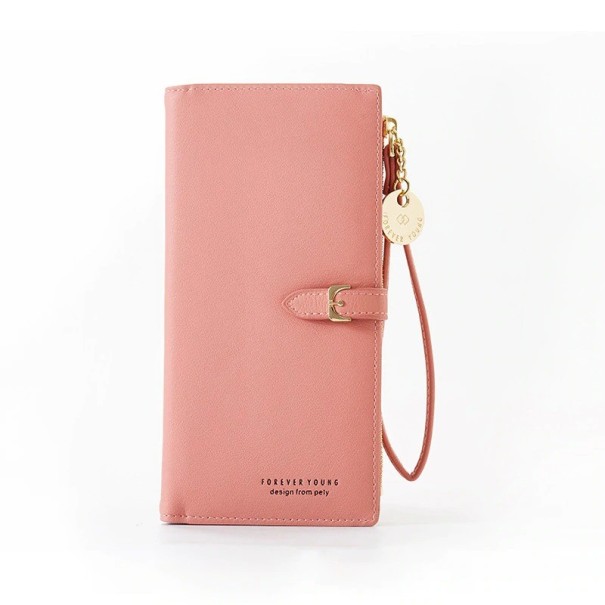 Dámska peňaženka s prackou svetlo ružová