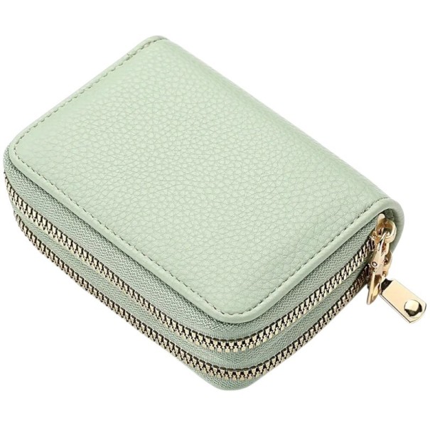 Dámská peněženka 11,5 x 8,5 x 4 cm Dvě kapsy na zip Vzorovaný povrch Polyuretanová kůže Kompaktní provedení pro každodenní použití. světle zelená