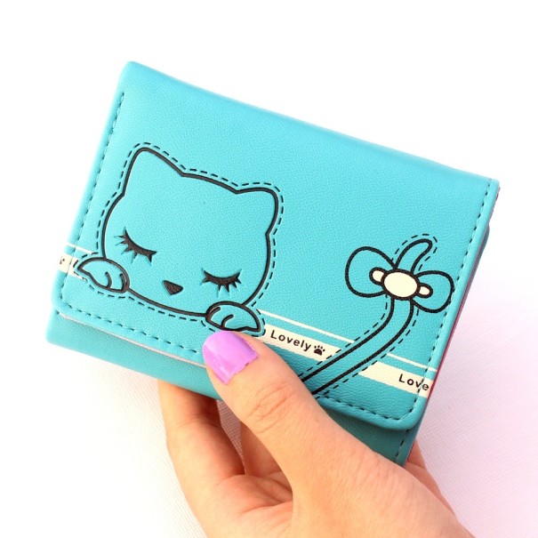 Dámská peněženka - Spící kočička J2799 modrá
