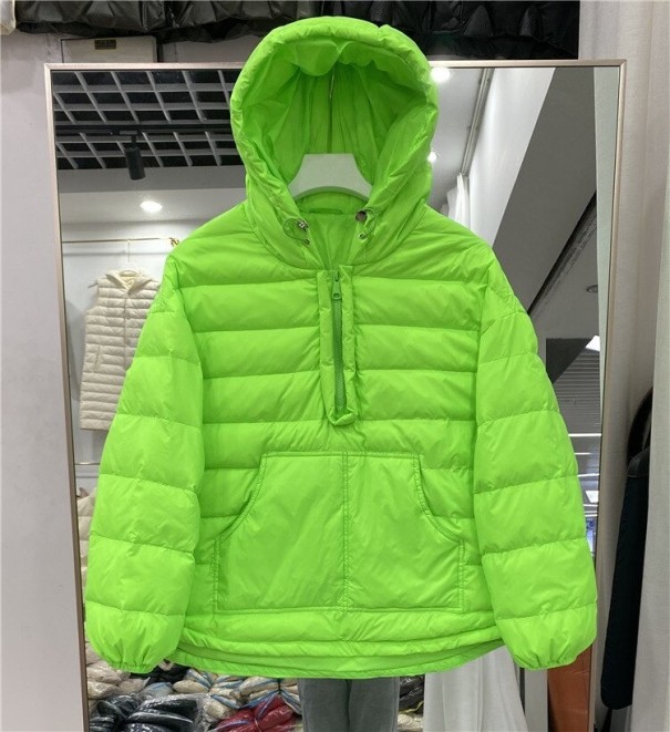 Dámská péřová bunda P2469 neonová zelená M