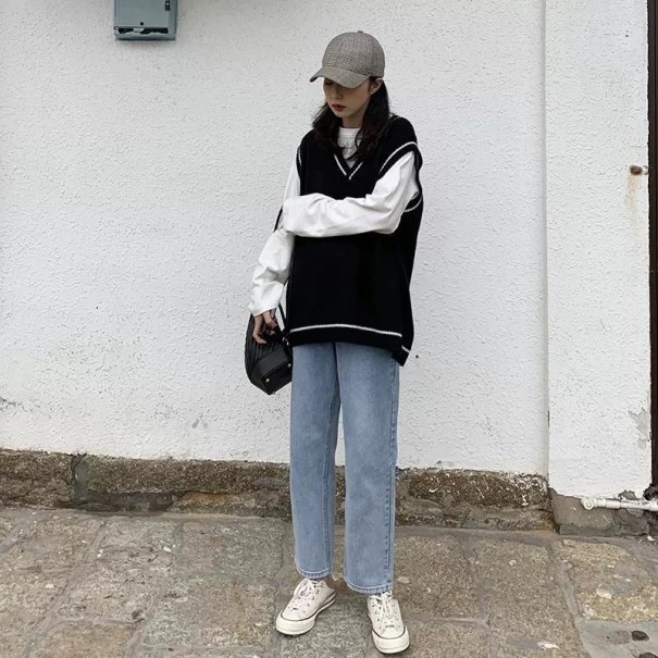 Dámska pletená vesta P1335 čierna XS