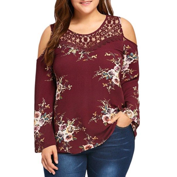 Dámska plus size blúzka Betania vínová XL
