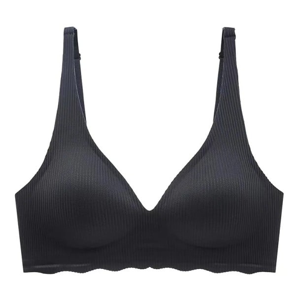 Dámská podprsenka bez kostic s tvarovanými košíčky elastan nylon pohodlná hladká konstrukce vhodná pro každodenní nenápadné nošení černá XS