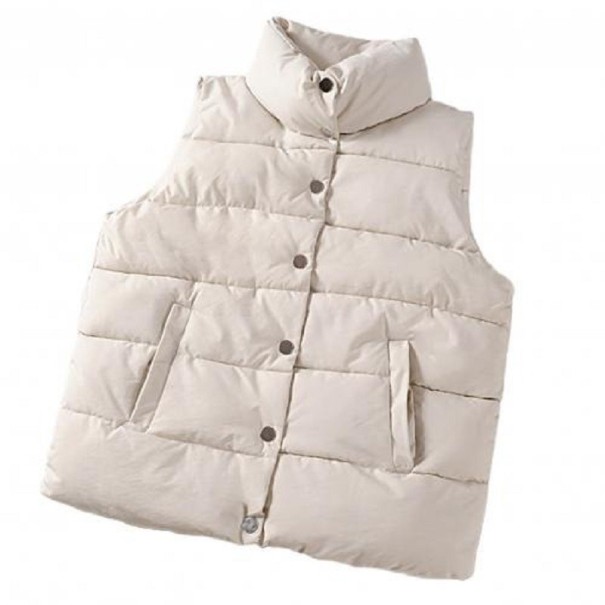 Dámska prešívaná vesta P1421 béžová XL