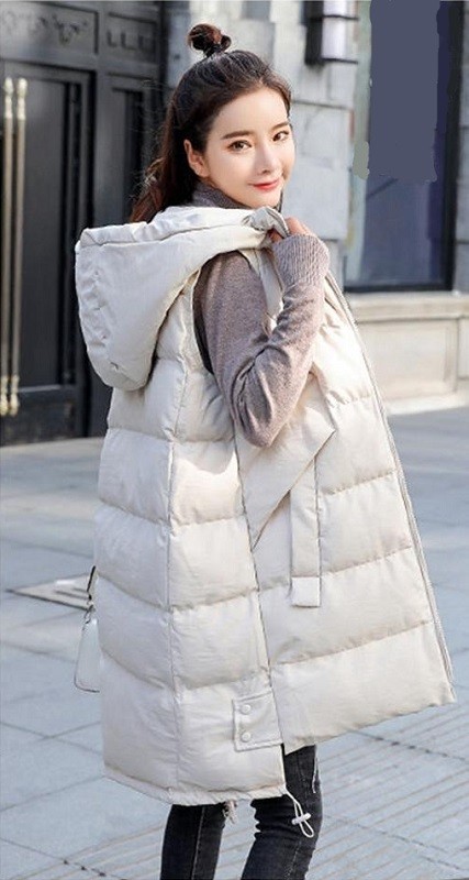 Dámska prešívaná vesta P1566 krémová S