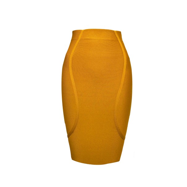 Dámska puzdrová sukňa G52 žltá S
