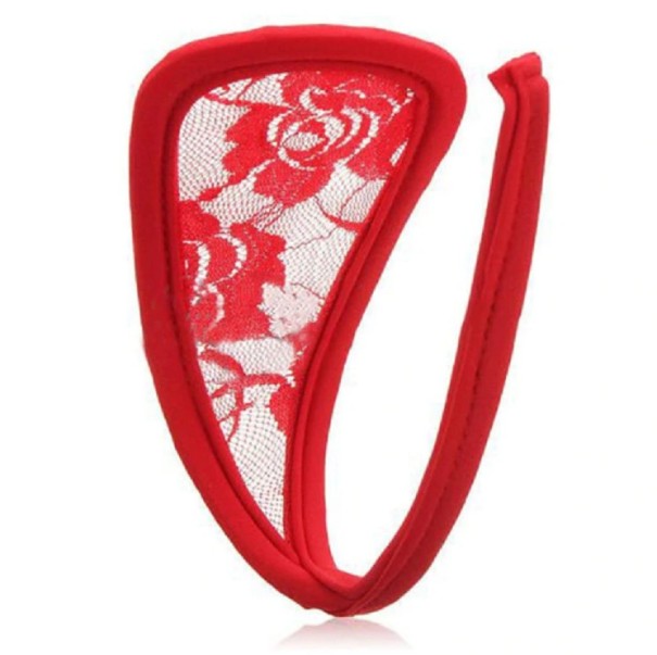 Dámska samodržiace C-string tanga červená