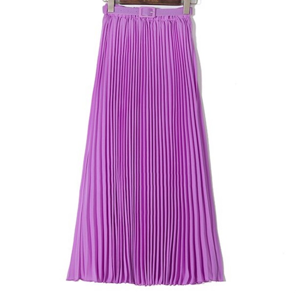 Dámská skládaná sukně s páskem A1149 fialová