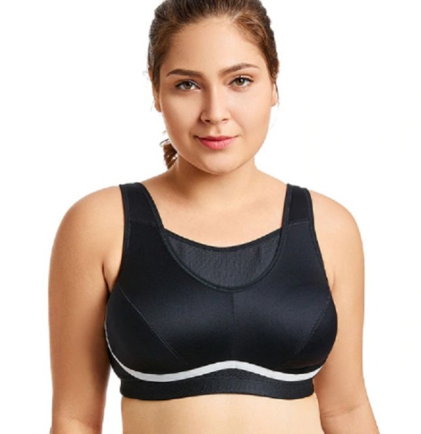 Dámská sportovní podprsenka - Plus Size černá 100D