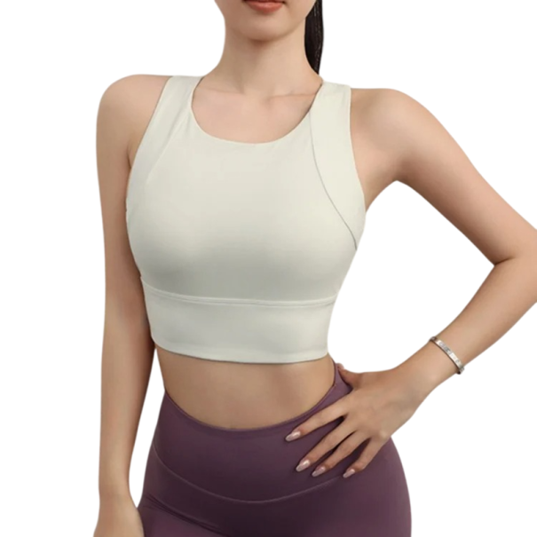 Dámská sportovní podprsenka s racerback střihem a širokými ramínky nylon pro fitness běh cvičení a každodenní nošení zelená S