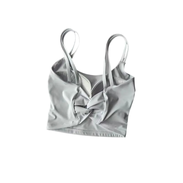 Dámská sportovní podprsenka s řaseným předním dílem a tenkými ramínky nylon pro fitness běh cvičení a trénink bílá S