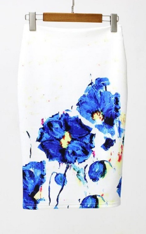 Dámska štýlová sukňa s kvetinami J501 XS 6