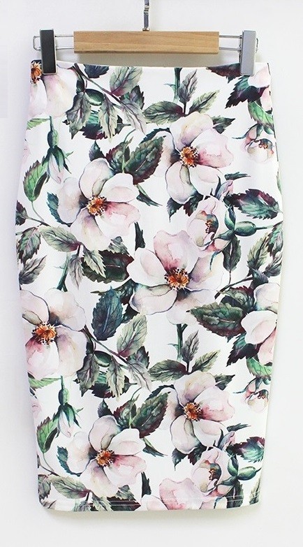 Dámská stylová sukně s květinami J501 S 5