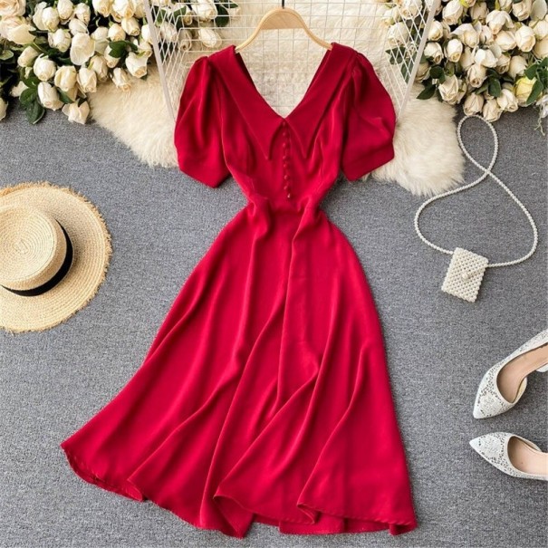 Damska sukienka midi P924 czerwony S