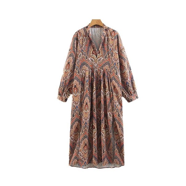 Damska sukienka midi w stylu vintage L