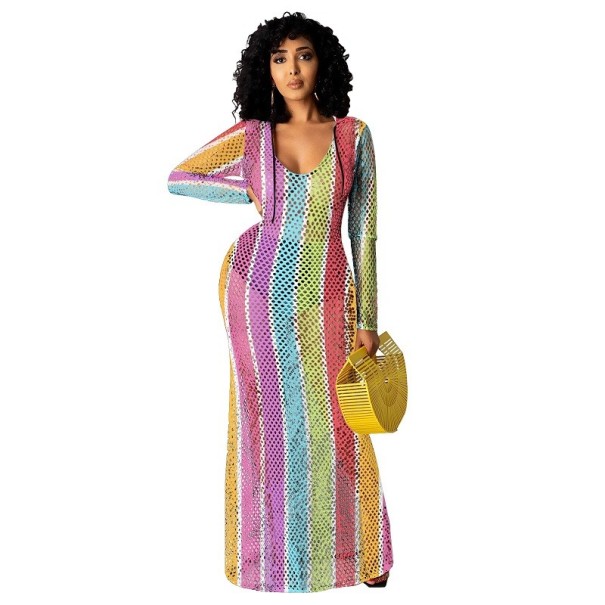 Damska sukienka plażowa z kapturem XL 1