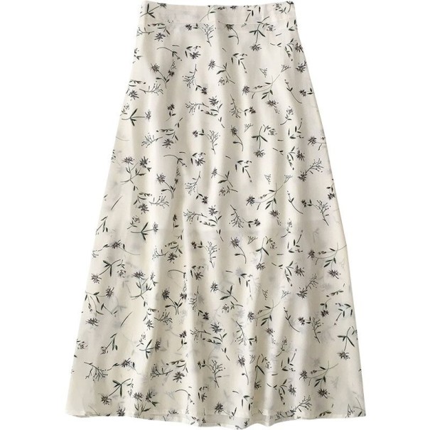 Dámska sukňa s kvetinami A1968 krémová S