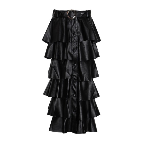 Dámska sukňa s volánikmi čierna M