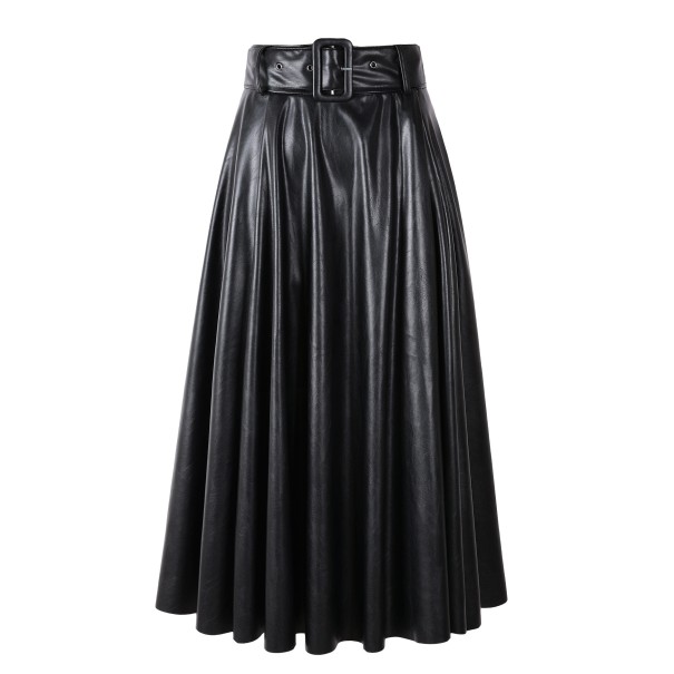 Dámska sukňa s vysokým pásom A1 čierna L