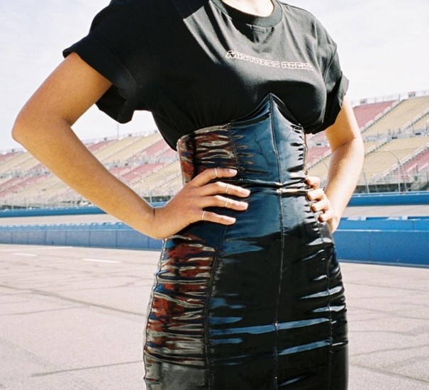 Dámská sukně z umělé kůže černá XS