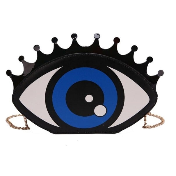 Damska torebka w kształcie oka Crossbody przez ramię Złoty łańcuszek Niebieska tęczówka i czarne rzęsy Oryginalny dodatek modowy 26 x 18 x 7 cm 1