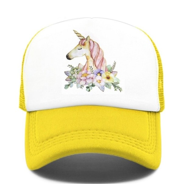 Dámská trucker kšiltovka s jednorožcem žlutá