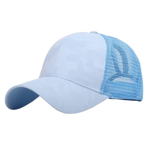 Dámská trucker kšiltovka s maskáčovým vzorem T9 světle modrá