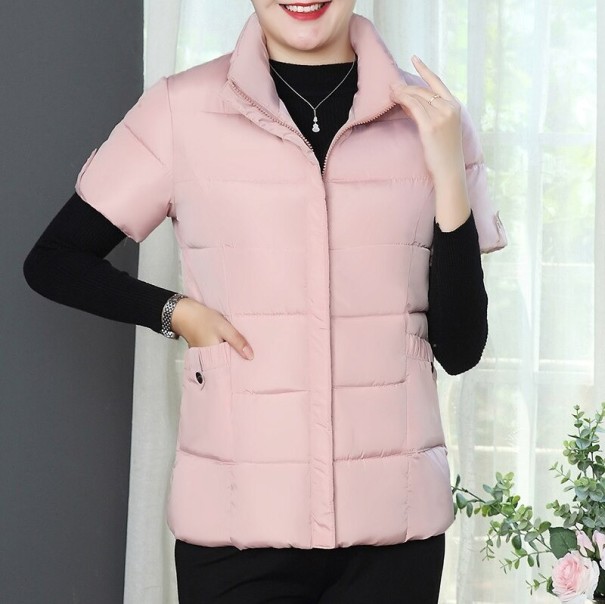 Dámska vesta s krátkym rukávom P2394 svetlo ružová 3XL