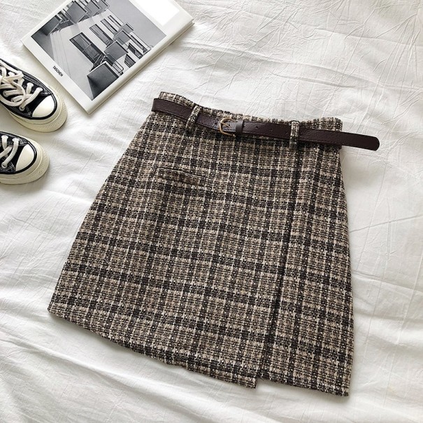 Dámska vintage mini sukňa khaki M