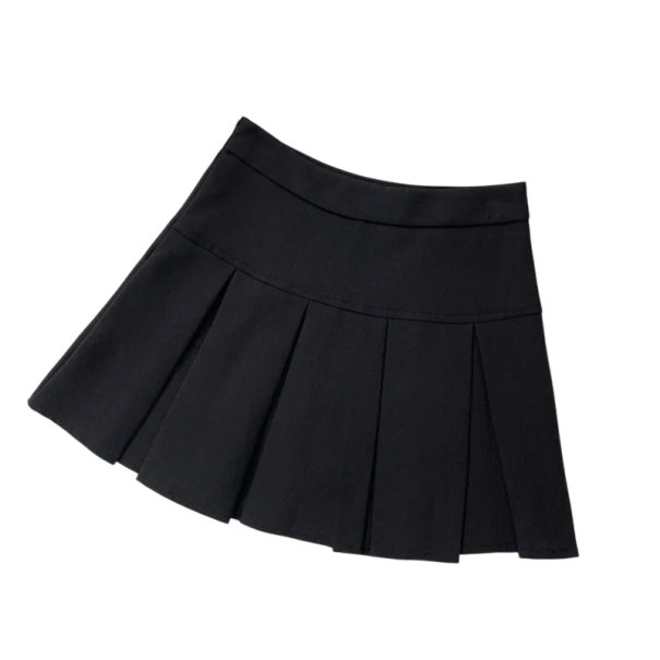 Dámská vintage skládaná mini sukně Krátká plisovaná sukně v retro stylu Stylový školní vzhled Elegantní sukně na léto i podzim černá S