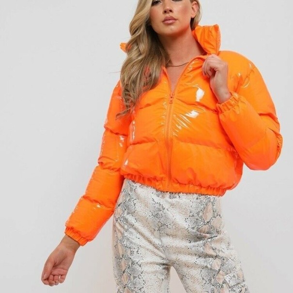 Dámska zimná bunda P1577 oranžová S