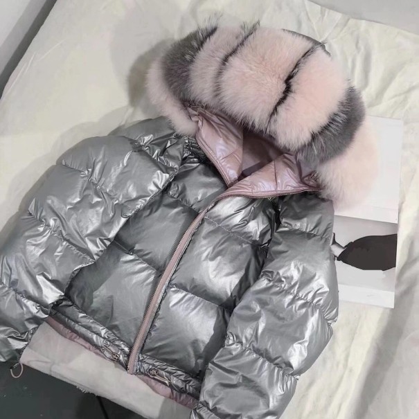 Dámska zimná bunda P2525 strieborná L