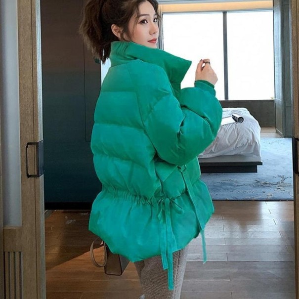 Dámska zimná bunda s golierom zelená XL