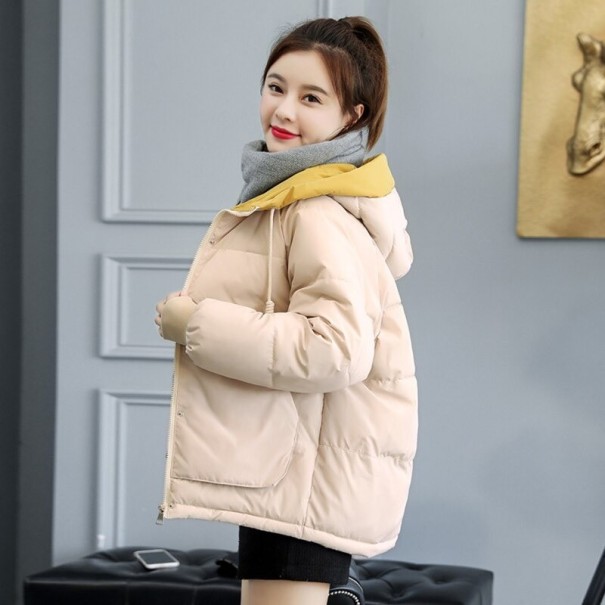 Dámska zimná bunda s kapucňou A1837 béžová XXS