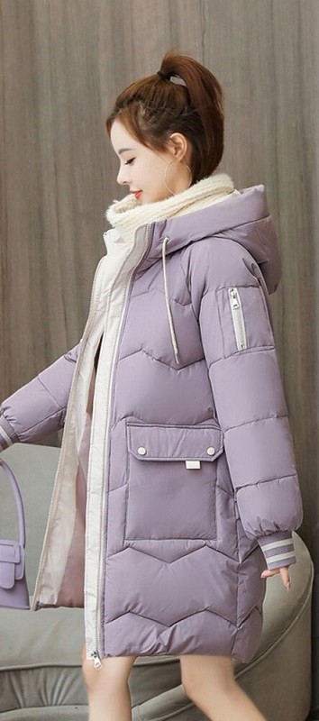 Dámská zimní bunda P1554 světle fialová XL